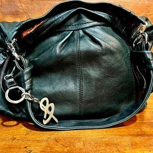B Makowsky Soft Leather Shoulder Bag in Black